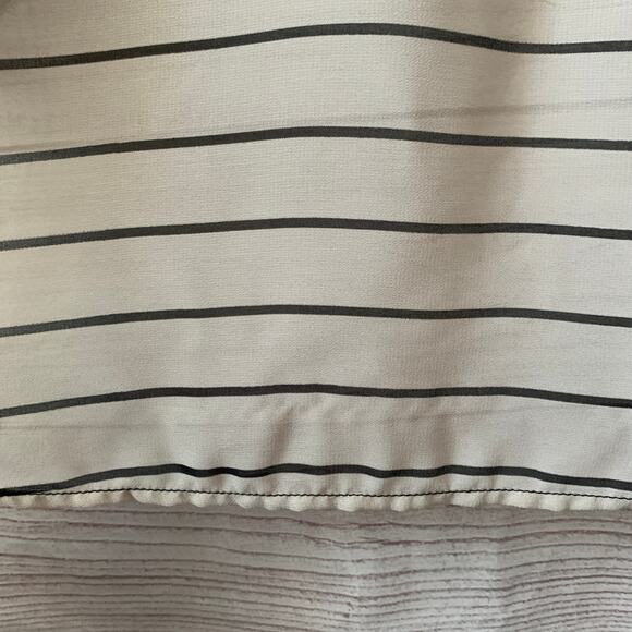 Charming Charlie Nude and Black Striped Dress Sheer Overlay High Low Hem Size L - Picture 9 of 16